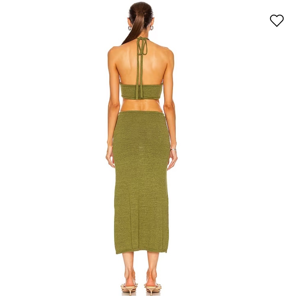 NEW • Cult Gaia • Women’s Cameron Midi Dress in Olive Green Large - Picture 3 of 5